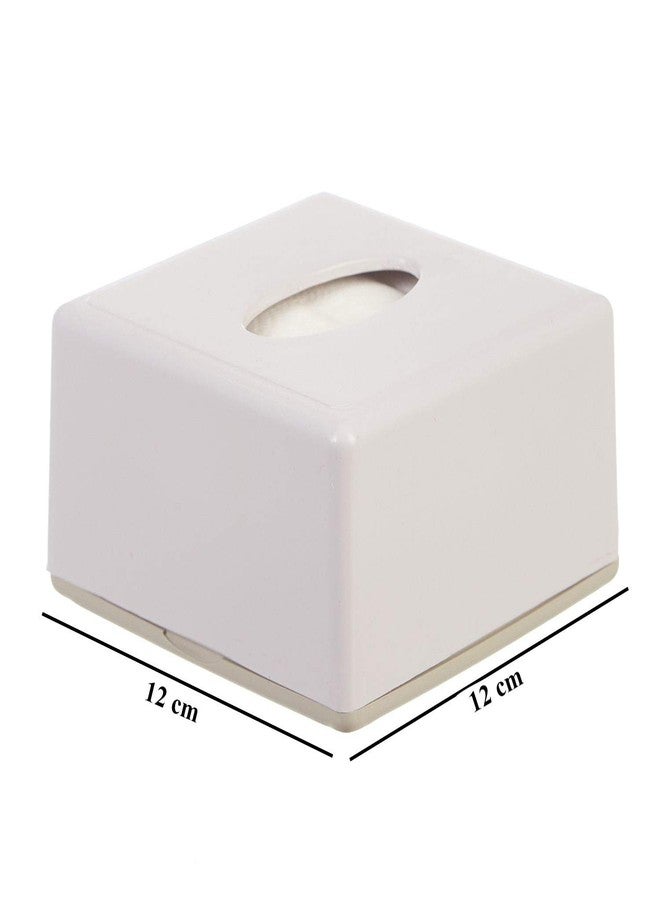 MDN Square Facial Tissue Dispenser and Holder for Bathroom Vanity Countertops Bedroom Desks Tables 12 X 12 X 7 cms with 2 Refill - Image 2